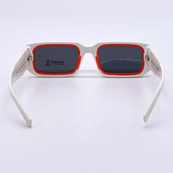 NEW PRADA PR06YS 17M5S0 WHITE ORANGE PRADA SUNGLASSES SPR 06Y 17M5S0 NEW PR06YS - Picture 9 of 12